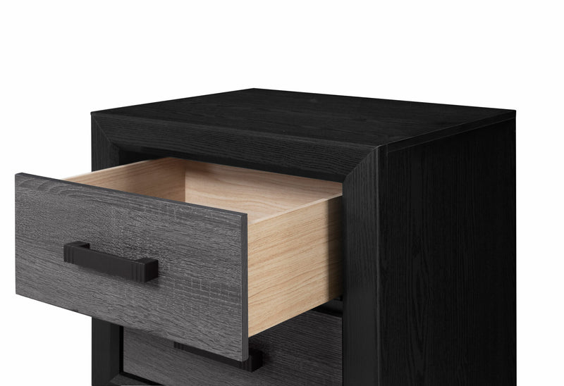 Lisbon Grey And Black Nightstand - LISBON-GREY/BLACK-NS