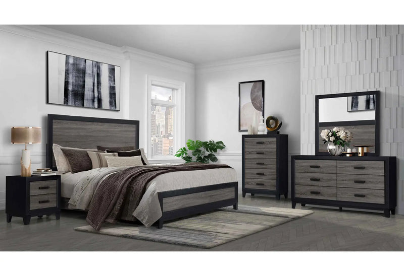 Lisbon Grey/Black Queen Bed Group - LISBON-GREY/BLACK-QBG