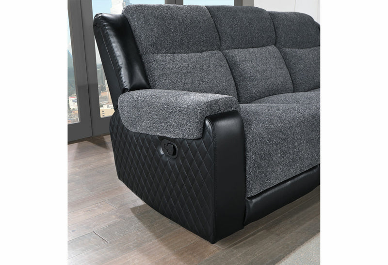 U5914 Grey/Black Recliner - U5914-GREY/BLACK-R