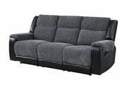 U5914 Grey/Black Reclining Sofa - U5914-GREY/BLACK-RS