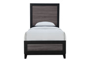 Lisbon Grey/Black Twin Bed, Dresser, Mirror And Nightstand - LISBON-GREY/BLACK-TB+DR+MR+NS