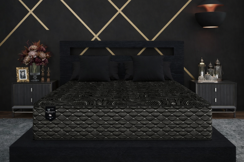 Black Visco Series Full Mattress - With Boxspring - 47628552601817