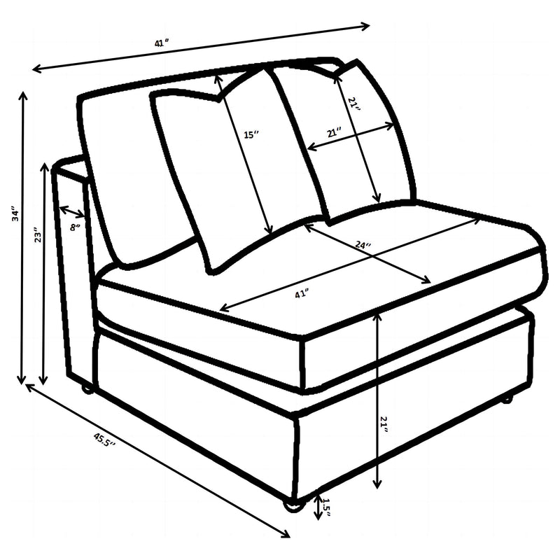 Blaine Upholstered Armless Chair Chocolate - 509877