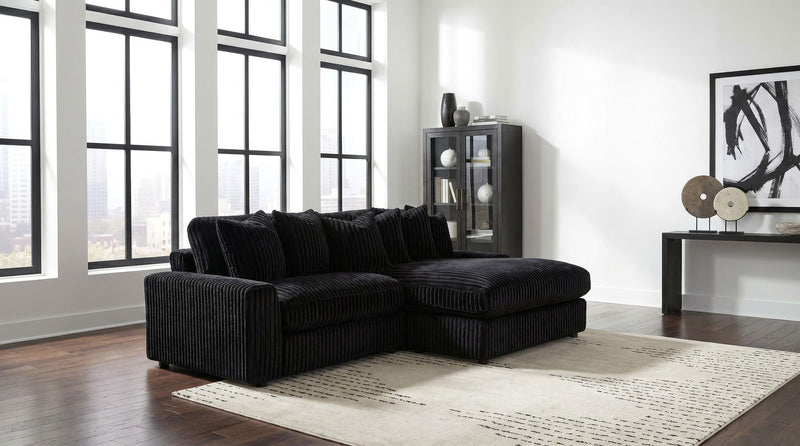 Blaine Upholstered Reversible Chaise Sectional Sofa Black - 509889