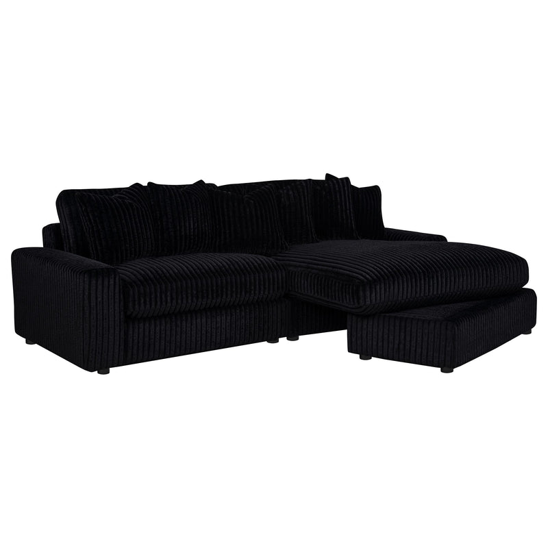 Blaine Upholstered Reversible Chaise Sectional Sofa Black - 509889