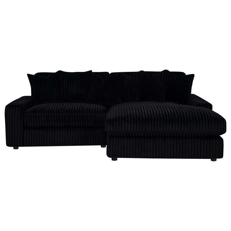 Blaine Upholstered Reversible Chaise Sectional Sofa Black - 509889