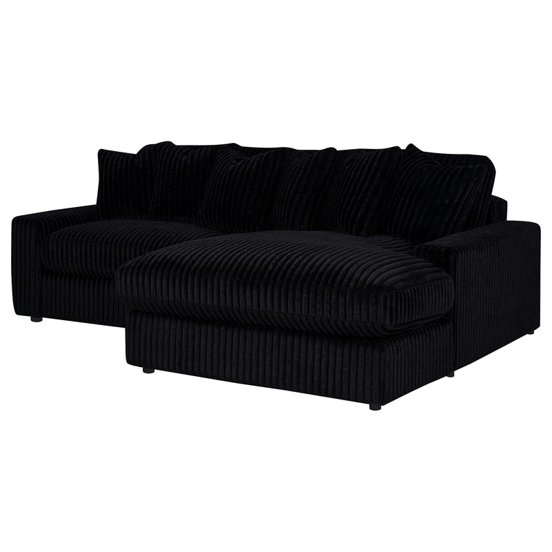 Blaine Upholstered Reversible Chaise Sectional Sofa Black - 509889