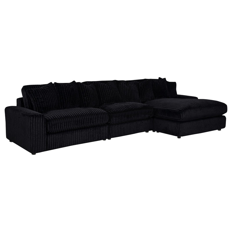 Blaine Upholstered Reversible Chaise Sectional Sofa Black - 509889-SET