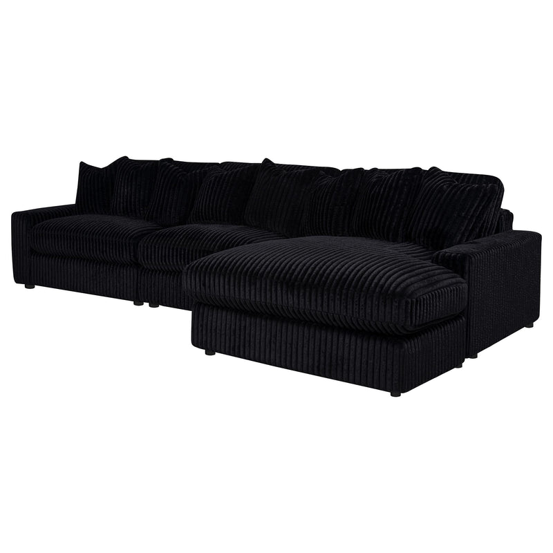 Blaine Upholstered Reversible Chaise Sectional Sofa Black - 509889-SET