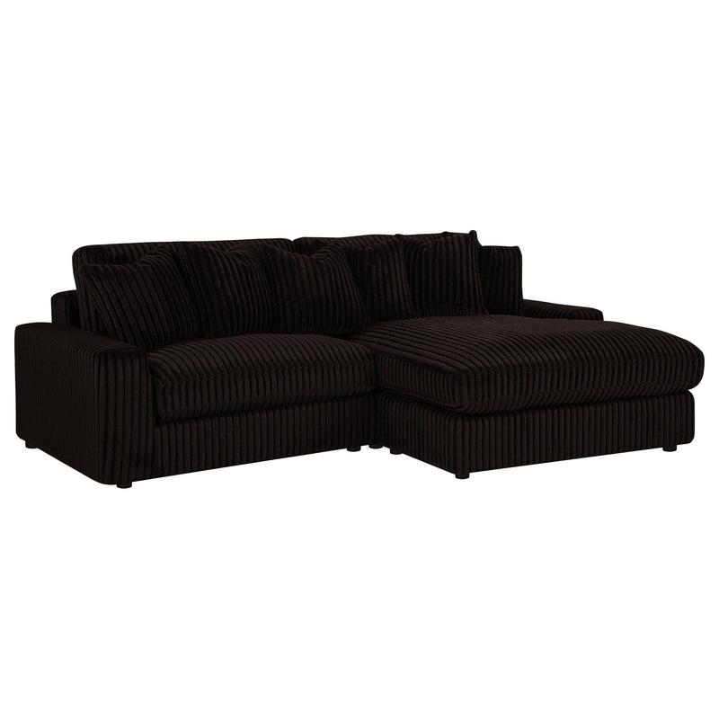 Blaine Upholstered Reversible Chaise Sectional Sofa Chocolate - 509879