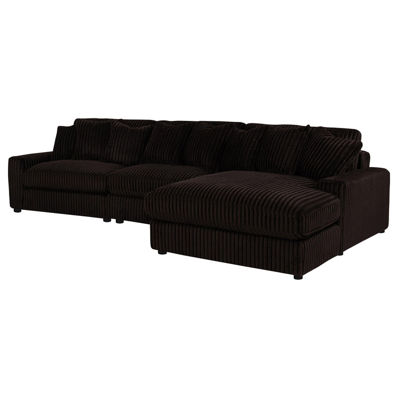Blaine Upholstered Reversible Chaise Sectional Sofa Chocolate  - 509879-SET