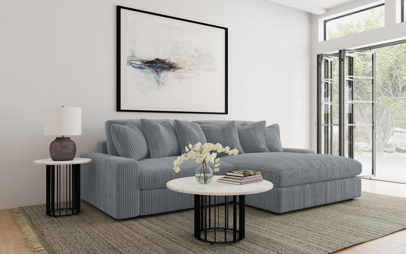 Blaine Upholstered Reversible Chaise Sectional Sofa Fog - 509900