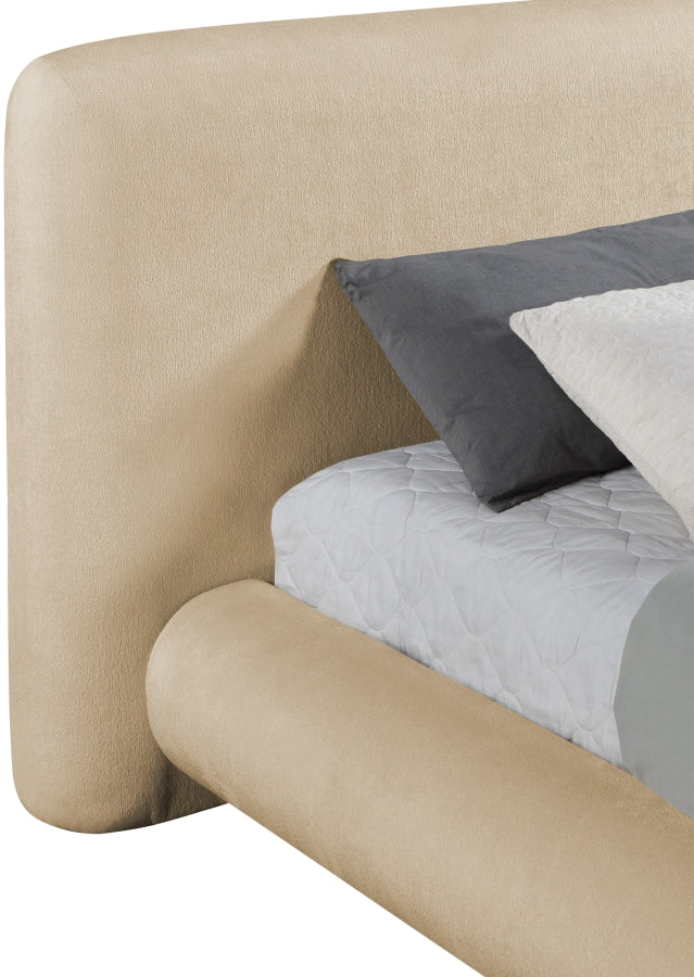 Blair Chenille Fabric Upholstered Full Bed in Beige - B1235Beige-F