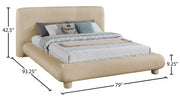 Blair Chenille Fabric Upholstered Full Bed in Beige - B1235Beige-F