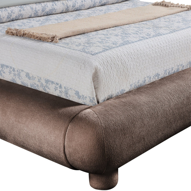 Blair Chenille Fabric Upholstered Full Bed in Brown - B1235Brown-F