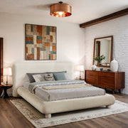 Blair Chenille Fabric Upholstered Full Bed in Cream - B1235Cream-F