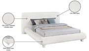 Blair Chenille Fabric Upholstered Full Bed in Cream - B1235Cream-F