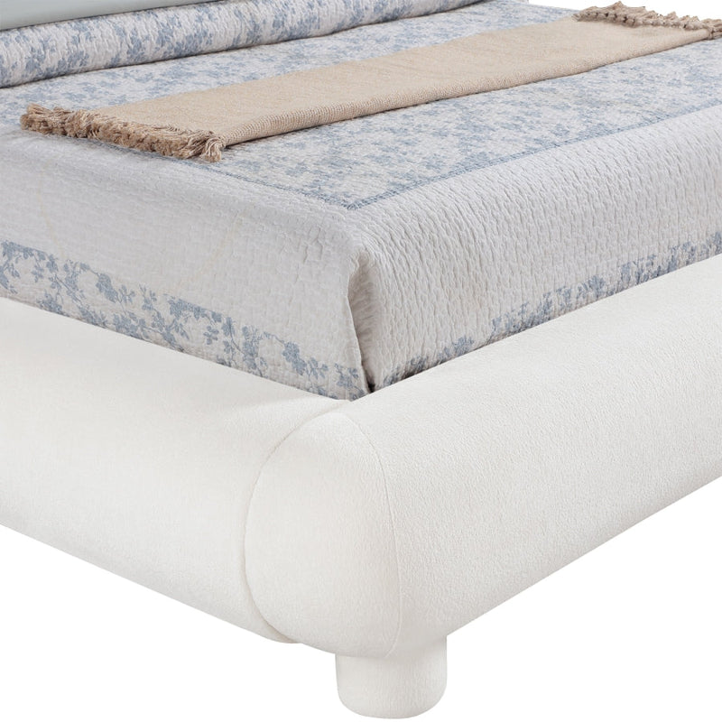 Blair Chenille Fabric Upholstered Full Bed in Cream - B1235Cream-F