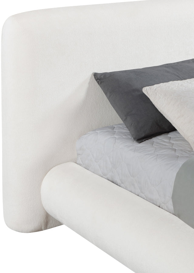 Blair Chenille Fabric Upholstered Full Bed in Cream - B1235Cream-F