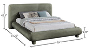 Blair Chenille Fabric Upholstered Full Bed in Green - B1235Green-F