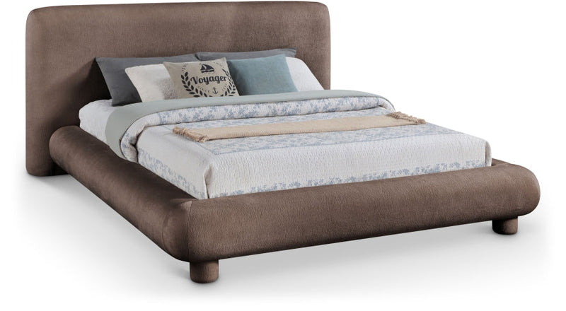 Blair Chenille Fabric Upholstered King Bed in Brown - B1235Brown-K