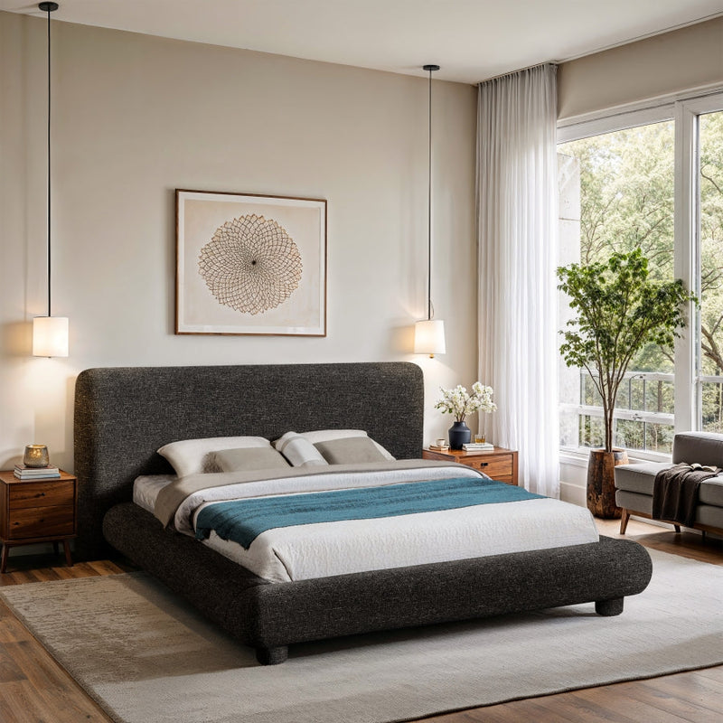 Blair Fabric Upholstered Full Bed in Black - B1234Black-F