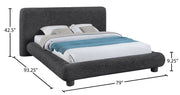 Blair Fabric Upholstered Full Bed in Black - B1234Black-F