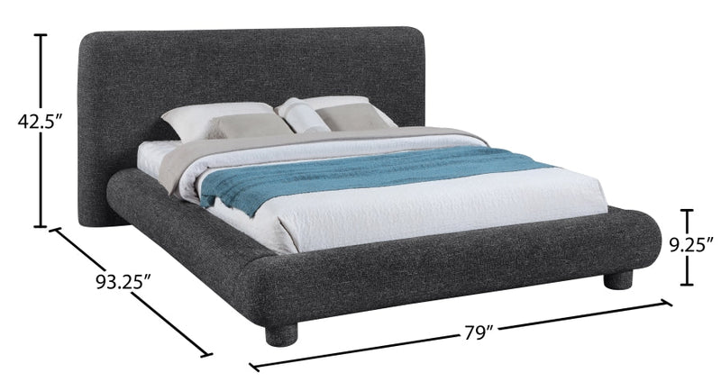 Blair Fabric Upholstered Full Bed in Black - B1234Black-F