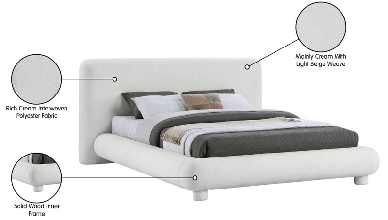 Blair Fabric Upholstered Full Bed in Cream - B1234Cream-F