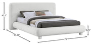 Blair Fabric Upholstered Full Bed in Cream - B1234Cream-F