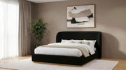 Blaire Upholstered Eastern King Wingback Platform Bed Black - 315967BLKKE