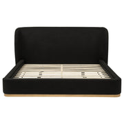 Blaire Upholstered Eastern King Wingback Platform Bed Black - 315967BLKKE
