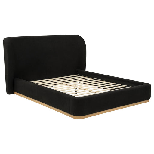 Blaire Upholstered Queen Wingback Platform Bed Black - 315967BLKQ