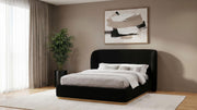 Blaire Upholstered Queen Wingback Platform Bed Black - 315967BLKQ
