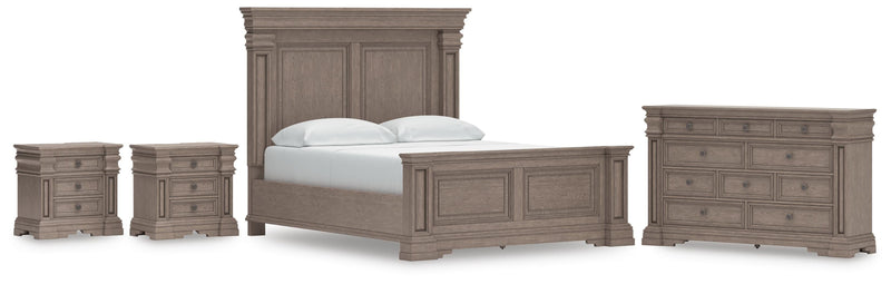 Blairhurst California King Panel Bed, Dresser and 2 Nightstands in Light Grayish Brown - PKG017007