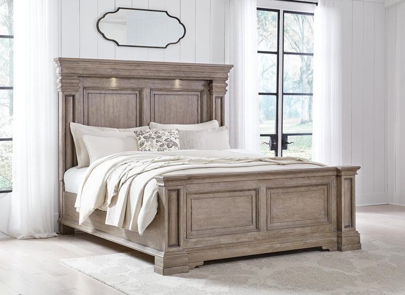 Blairhurst California King Panel Bed, Dresser, Mirror and Chest in Light Grayish Brown - PKG017013