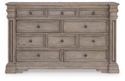 Blairhurst King Panel Bed, Dresser and 2 Nightstands in Light Grayish Brown - PKG016998