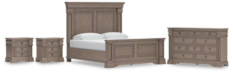 Blairhurst King Panel Bed, Dresser and 2 Nightstands in Light Grayish Brown - PKG016998