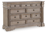 Blairhurst King Panel Bed, Dresser and 2 Nightstands in Light Grayish Brown - PKG016998
