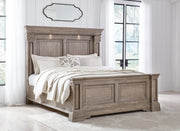 Blairhurst King Panel Bed, Dresser, Mirror and Chest in Light Grayish Brown - PKG017004