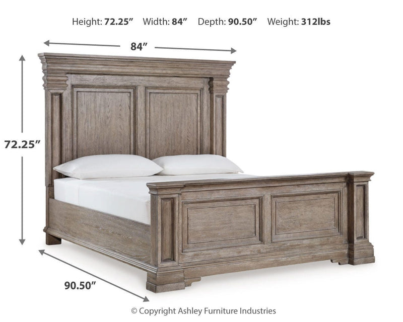 Blairhurst Light Grayish Brown King Panel Bed, Dresser, Chest and 2  Nightstands - B916B11