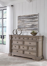 Blairhurst Light Grayish Brown King Panel Bed, Dresser, Chest and 2  Nightstands - B916B11
