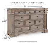 Blairhurst Light Grayish Brown King Panel Bed, Dresser, Chest and 2  Nightstands - B916B11