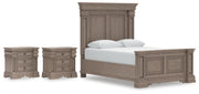 Blairhurst Queen Panel Bed and 2 Nightstands in Light Grayish Brown - PKG016990