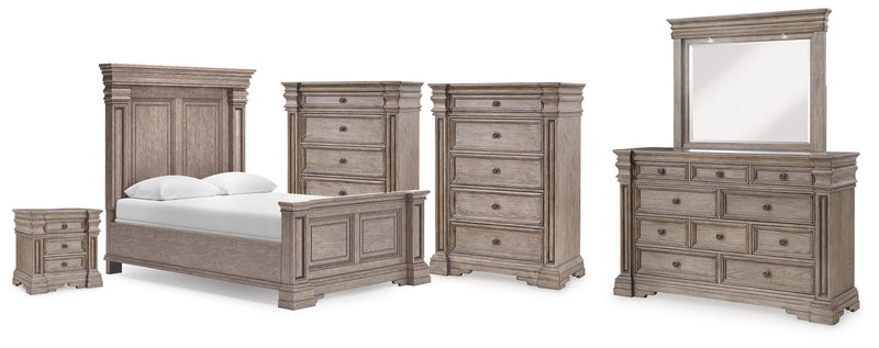 Blairhurst Queen Panel Bed, Dresser, Mirror, 2 Chests and Nightstand - B916B12