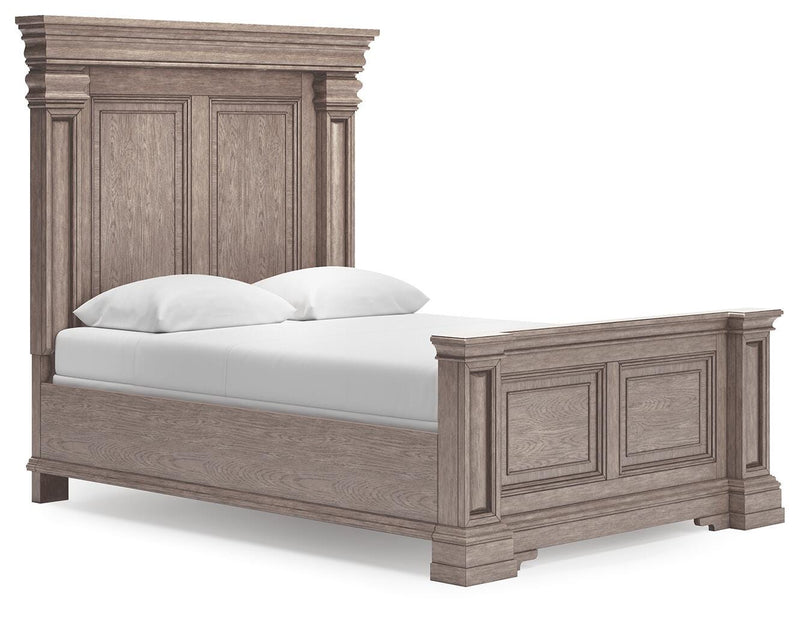 Blairhurst Queen Panel Bed, Dresser, Mirror and 2 Nightstands in Light Grayish Brown - PKG016992