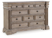 Blairhurst Queen Panel Bed with Dresser and Nightstand in Light Grayish Brown from Ashley - Luna Furniture