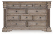 Blairhurst Queen Panel Bed with Dresser and Nightstand in Light Grayish Brown - PKG019225