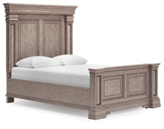 Blairhurst Queen Panel Bed with Mirrored Dresser, Chest and Nightstand in Light Grayish Brown from Ashley - Luna Furniture