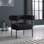 Blake Boucle Fabric Upholstered Accent Chair in Black - 527Black